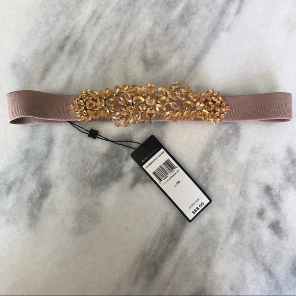 BCBGMaxAzria Accessories - NWT BCBG Jeweled Gold Belt